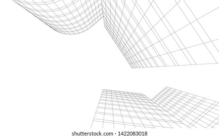 architecture building 3d vector illustration