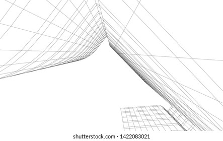 architecture building 3d vector illustration