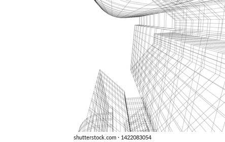 architecture building 3d vector illustration