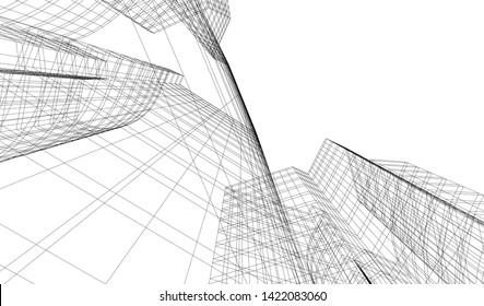 architecture building 3d vector illustration
