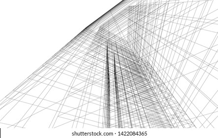 architecture building 3d vector illustration