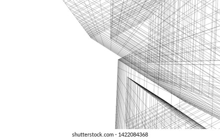 architecture building 3d vector illustration