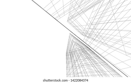 architecture building 3d vector illustration