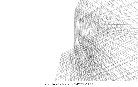 architecture building 3d vector illustration