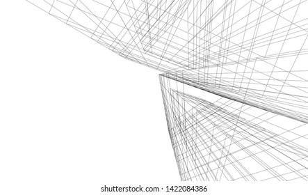 architecture building 3d vector illustration