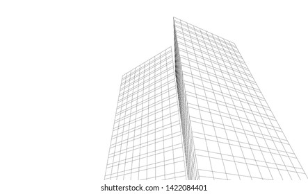 architecture building 3d vector illustration