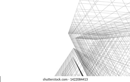 architecture building 3d vector illustration