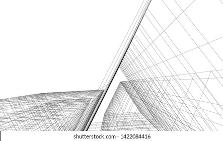 architecture building 3d vector illustration