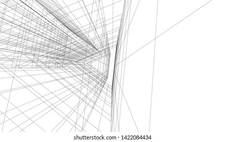 architecture building 3d vector illustration