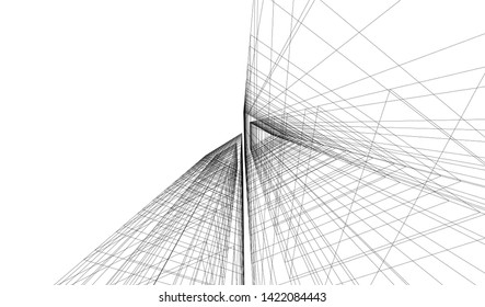 architecture building 3d vector illustration