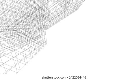 architecture building 3d vector illustration