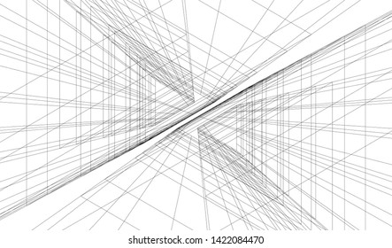 architecture building 3d vector illustration