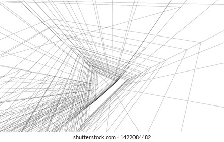 architecture building 3d vector illustration