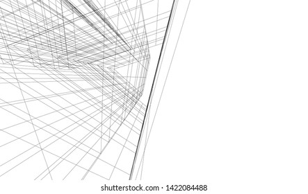 architecture building 3d vector illustration