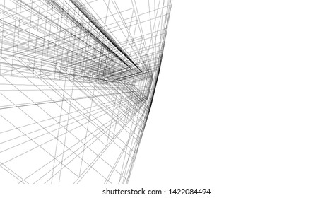 architecture building 3d vector illustration