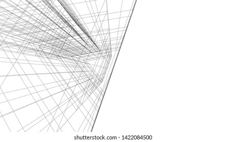architecture building 3d vector illustration