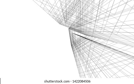 architecture building 3d vector illustration