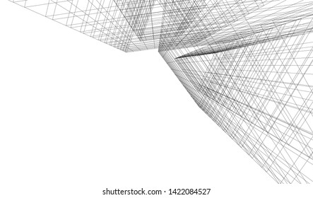 architecture building 3d vector illustration