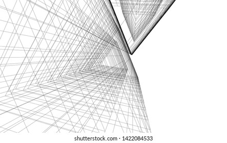 architecture building 3d vector illustration