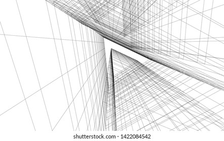 architecture building 3d vector illustration