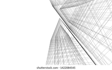 architecture building 3d vector illustration