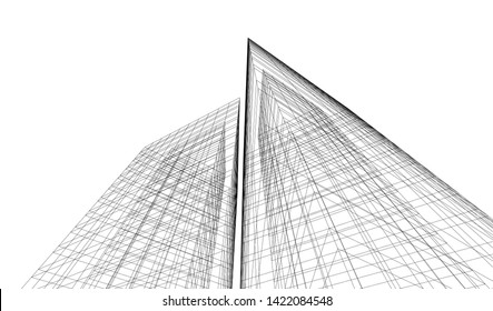 architecture building 3d vector illustration