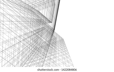 architecture building 3d vector illustration