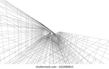 architecture building 3d vector illustration