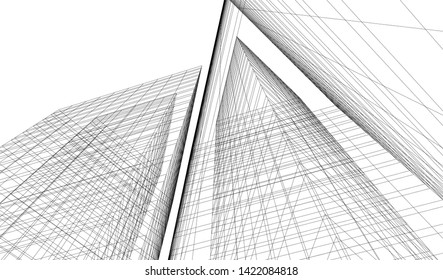 architecture building 3d vector illustration