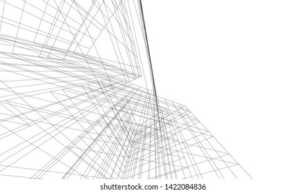 architecture building 3d vector illustration