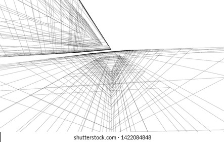 architecture building 3d vector illustration