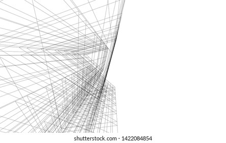 architecture building 3d vector illustration