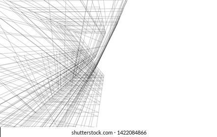 architecture building 3d vector illustration