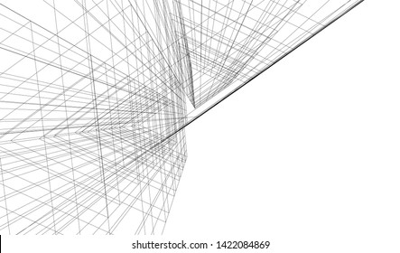 architecture building 3d vector illustration