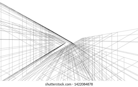 architecture building 3d vector illustration