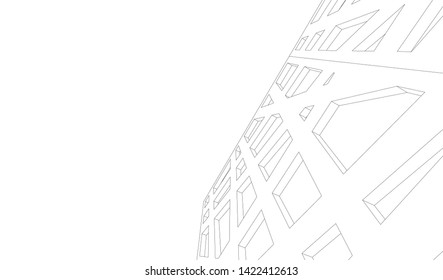 architecture building 3d vector illustration