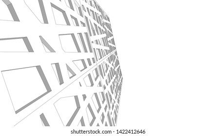architecture building 3d vector illustration