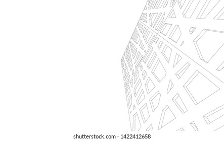 architecture building 3d vector illustration