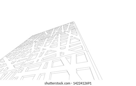 architecture building 3d vector illustration