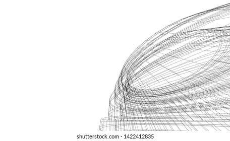 architecture building 3d vector illustration