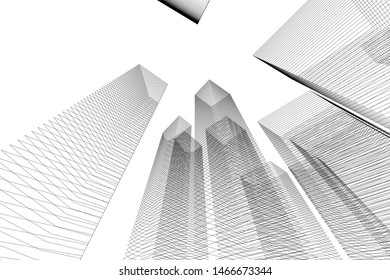 architecture building 3d vector illustration