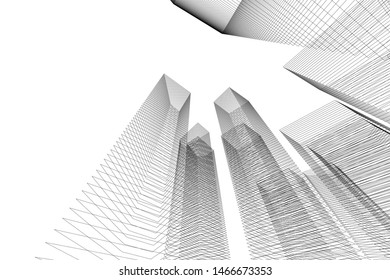 architecture building 3d vector illustration