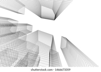 architecture building 3d vector illustration