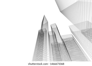 architecture building 3d vector illustration