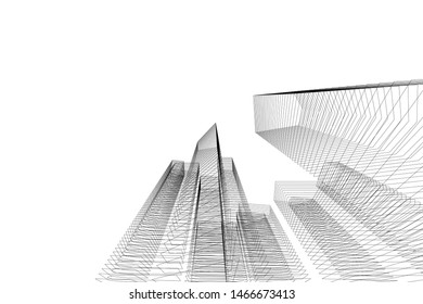 architecture building 3d vector illustration
