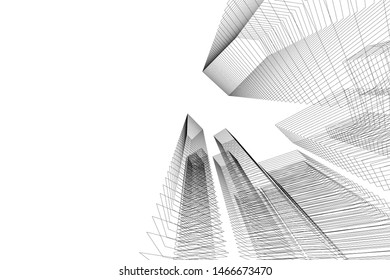 architecture building 3d vector illustration
