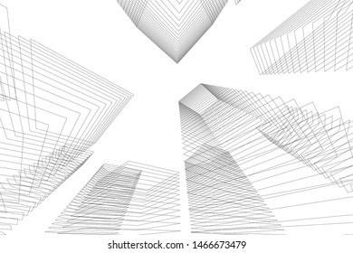 architecture building 3d vector illustration