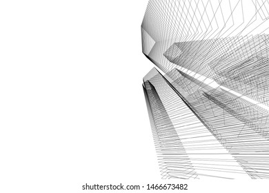 architecture building 3d vector illustration