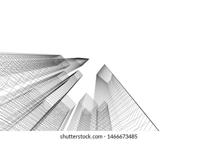 architecture building 3d vector illustration