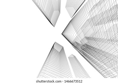 architecture building 3d vector illustration